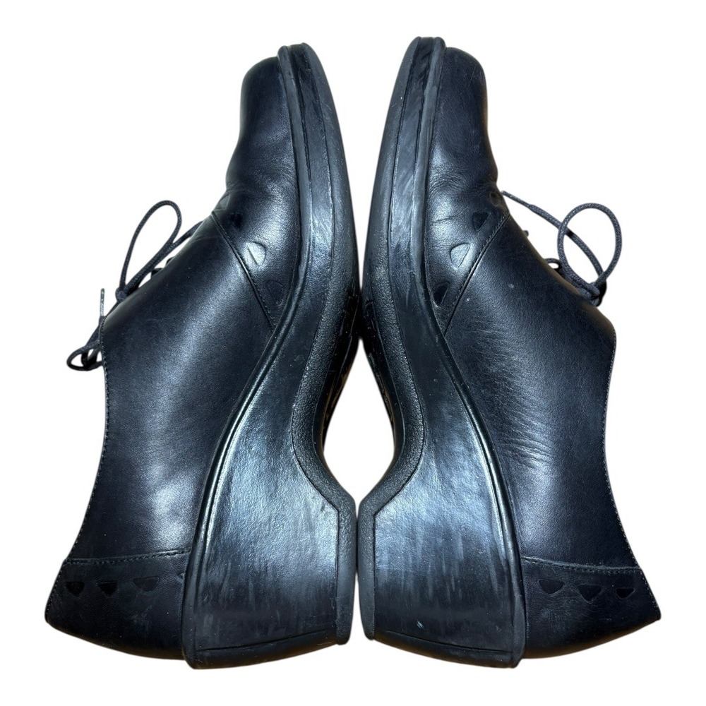 Dansko Black Leather Lace-Up Flats - Picture 6 of 8